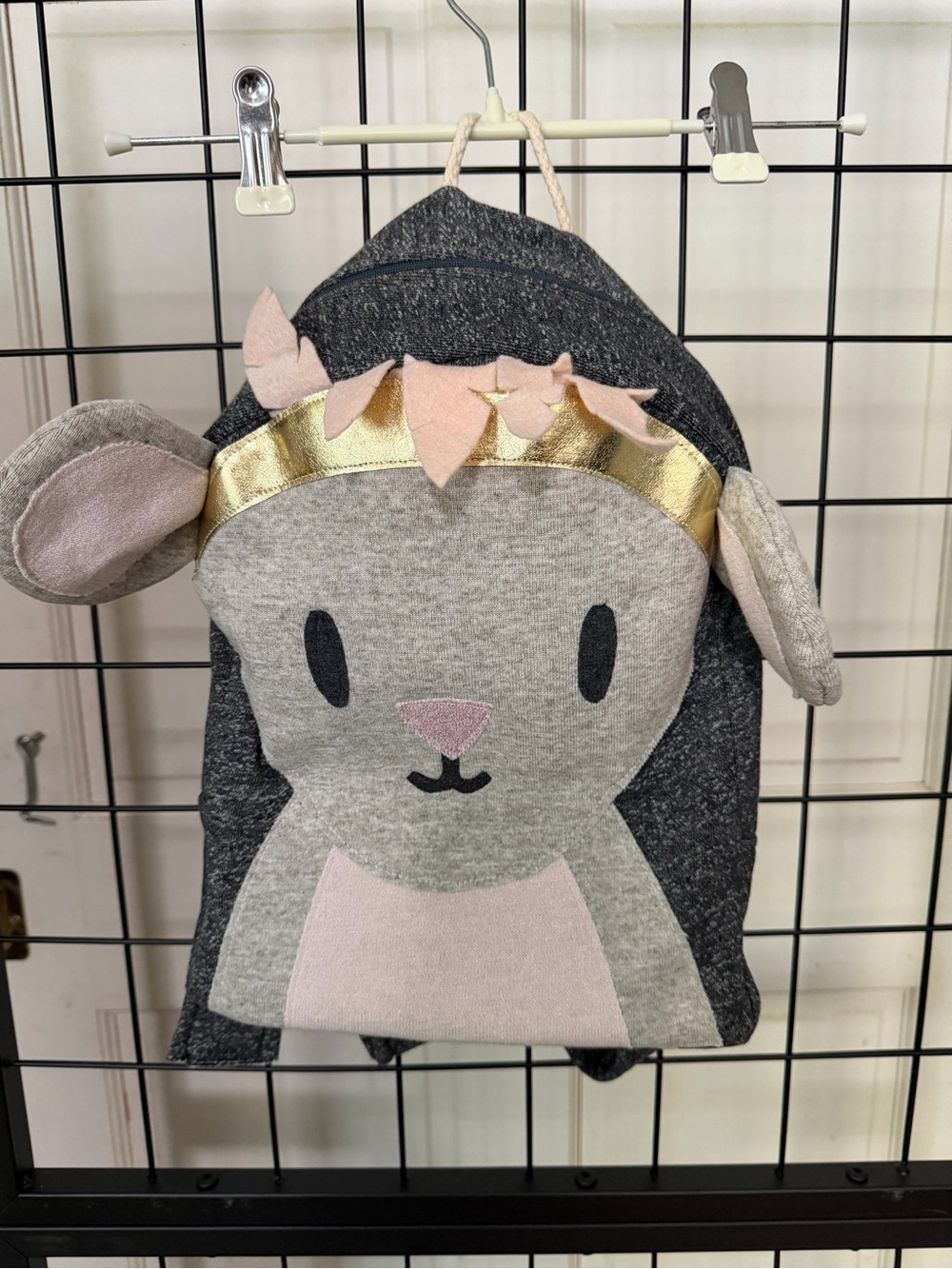 Kids Cute Miuse Character Backpack in Gray and Pink NWOT by Oh Baby!